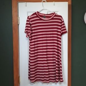 Red Striped T-Shirt Dress